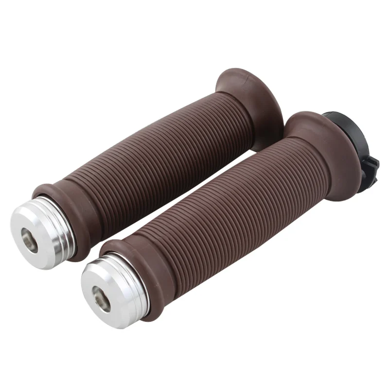 Винтажная ручка на руль 7/8 дюйма 22 мм черная коричневая рукоятка с регулятором