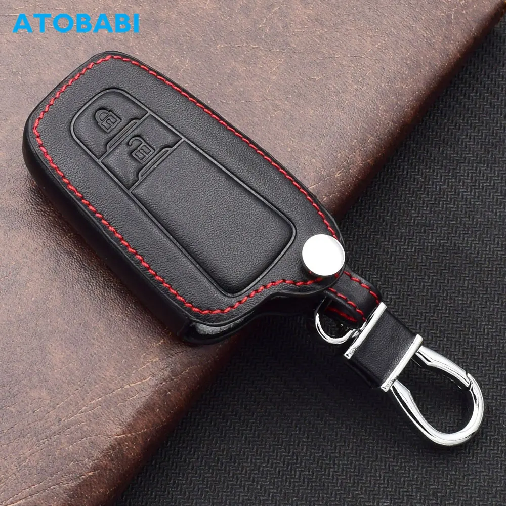 

Кожаный чехол ATOBABI для автомобильного ключа для Toyota Land Cruiser Prado Rav4 Prius C-HR Corolla Camry Highlander 2020 2021, умный чехол с дистанционным управлением