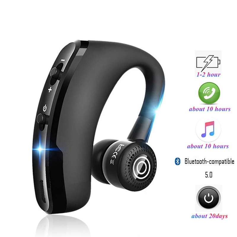 Oaoyeer V9 Bluetooth-compatible Headset Hands-Free Ear-Hook Wireless Call Sports With Microphone A1 | Электроника