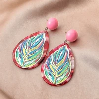 new geometric acrylic earrings plants flowers animals graffiti earrings creative women earrings