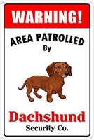 cortan360 warning area patrolled dachshund 8x12 novelty dog sign vinyl retro sticker sign