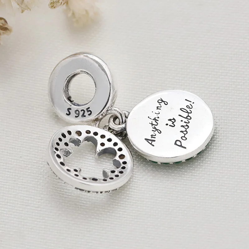 

Original 925 Sterling Silver Charm Creative Lucky Clover Pendant Fit Pandora Women Bracelet & Necklace Diy Jewelry