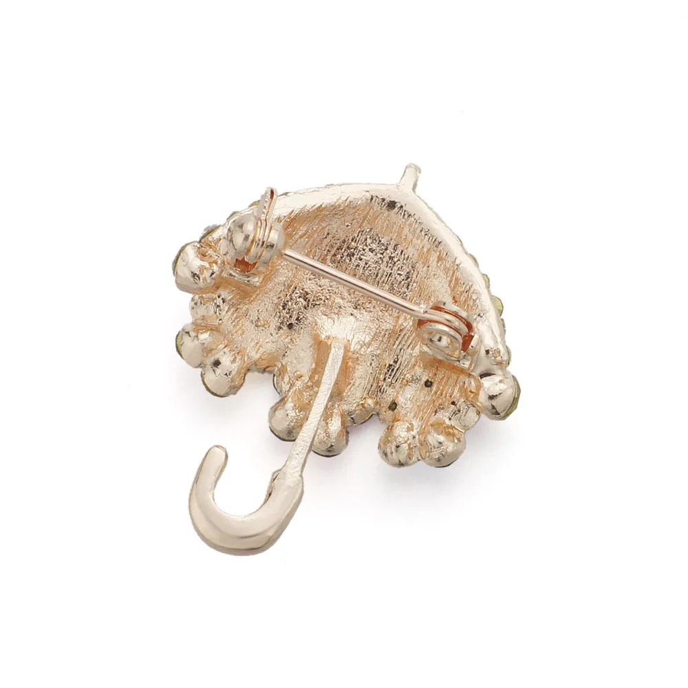 Модная Милая брошь с кристаллами и зонтиком Изящные аксессуары декоративная