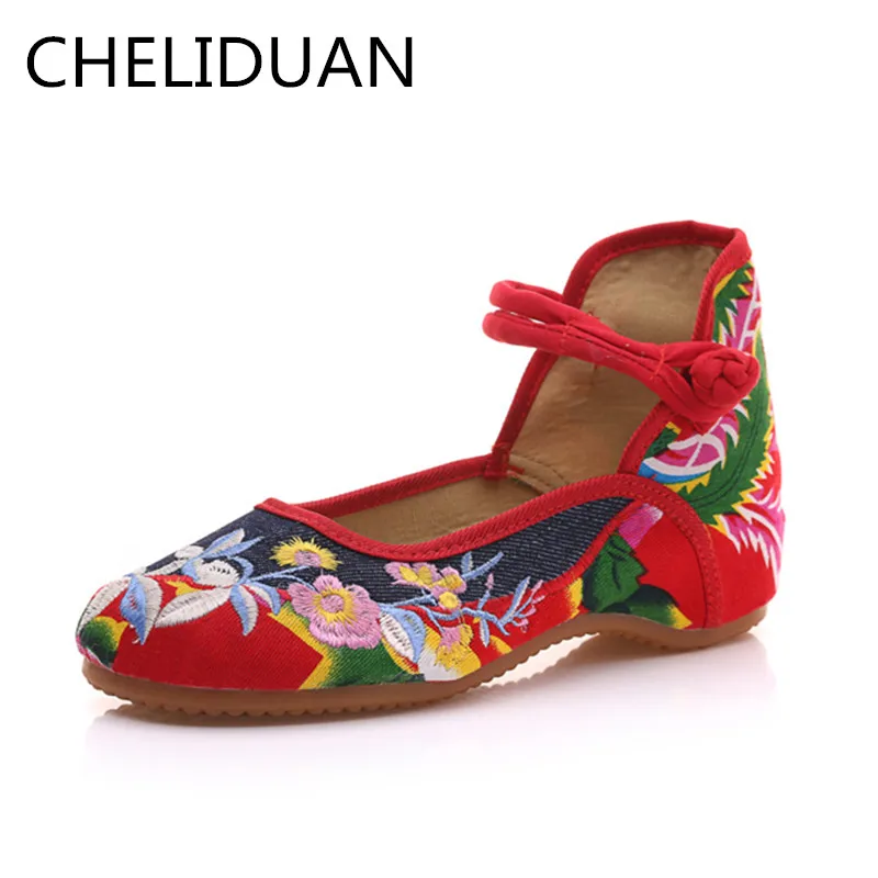 Винтажная женская обувь ручной работы в стиле Старый Пекин Туфли Мэри Джейн на