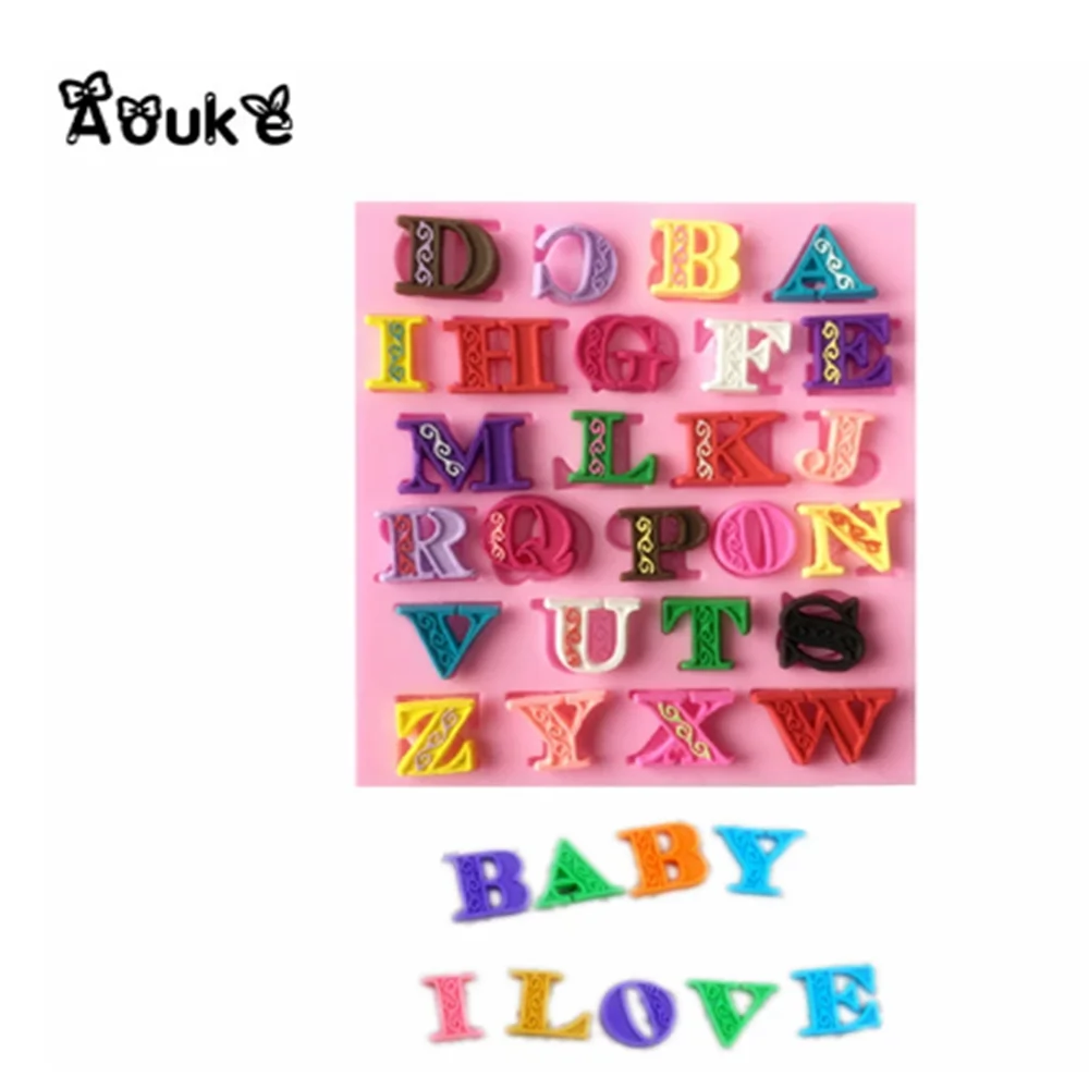 Модельная силиконовая форма для букв и символов из эпоксидной смолы для выпечки кулинарных изделий в кухне "DIY".