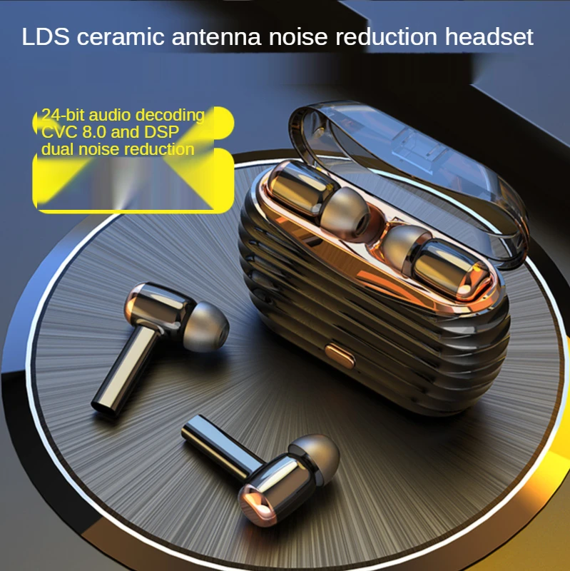 

TWS Беспроводная Bluetooth-гарнитура, бинауральные 9D стерео наушники с шумоподавлением, сенсорная спортивная водонепроницаемая мини-гарнитура