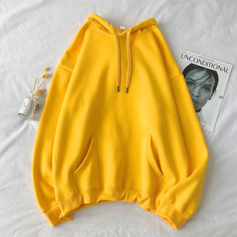 

NIBESSER Velet Solid Color Sweatshirts Women Harajuku Colors Oversize Hoodie Japanese Korean Style Casual Hooded Pullover Hoody
