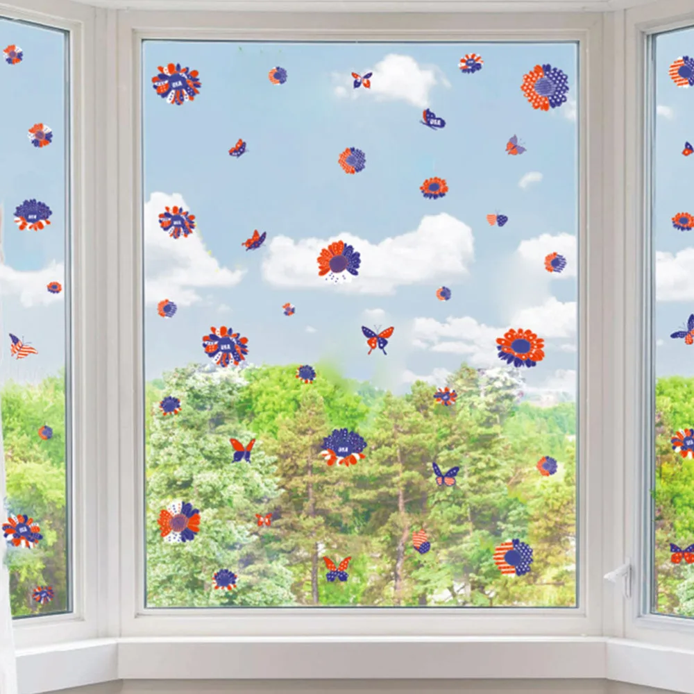 

8pcs Independence Day Window Stickers Window Decor Window Sticker (Colorful)