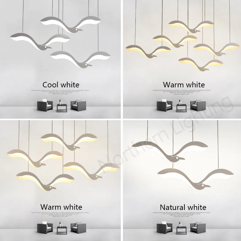 Modern creative Led Chandelie can be used in restaurant bar front kitchen chandelier personality seagull led chandelier