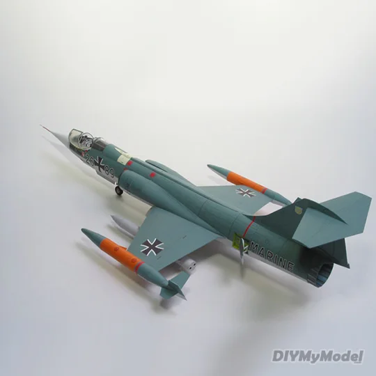 DIYMyModeI-rompecabezas a escala 1:33, F-104G de EE. UU., Starfighter, bricolaje, manualidades, KIT de modelo de papel, juguete hecho a mano-4