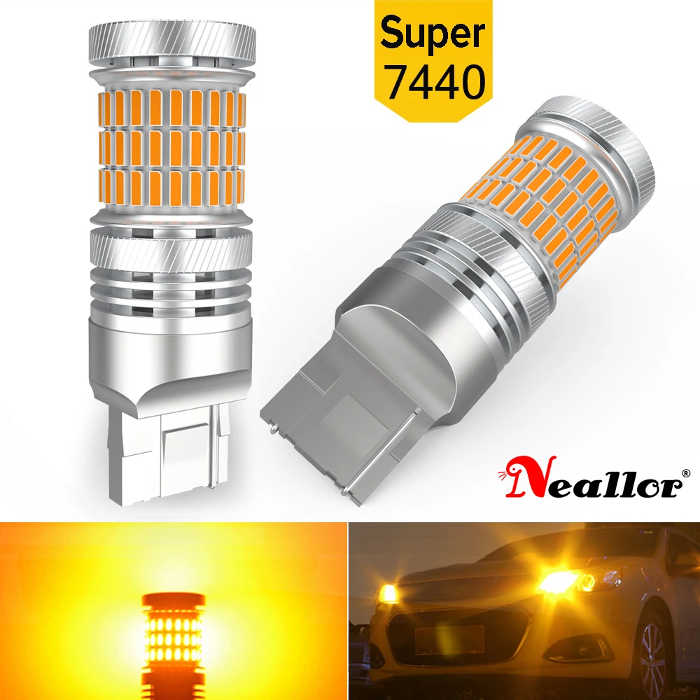 

2 шт., светодиодные лампы T20 7440 W21W 1156 BA15S P21W BAU15S PY21W