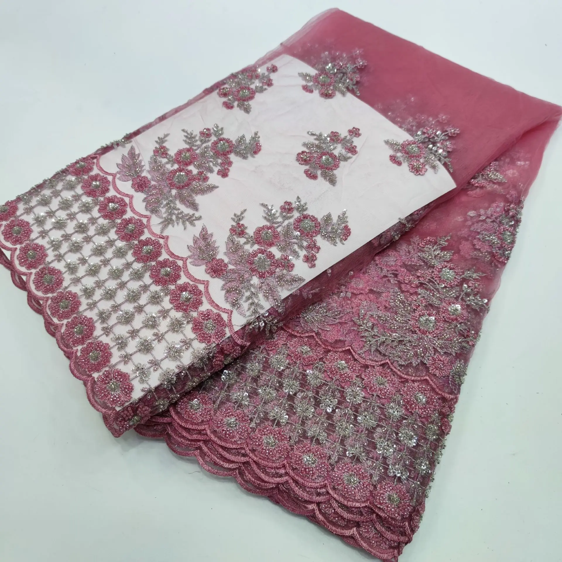 Роскошная кружевная ткань ручной работы с бусинами 2022 французское свадебное