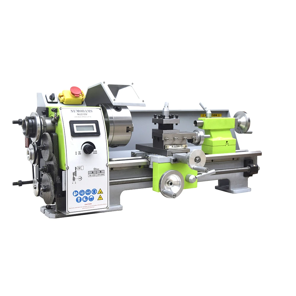 NUMOBAMS Quenched Bed NU210V 210*400mm Capacity 750W Brushless Motor MT5 Spindle CE Protection DIY Mini Metal Lathe Machine | Инструменты