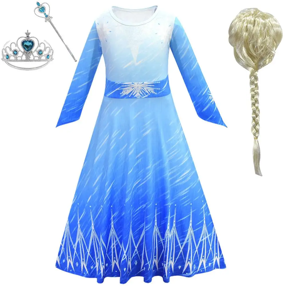 Платье Эльзы для девочек 2 платья Снежной Королевы Карнавальный костюм Елены