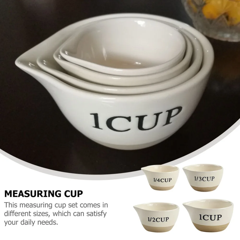 4Pcs Eggs Mixing Ceramic Bowls Measuring Baking for Home Kitchen | Дом и сад