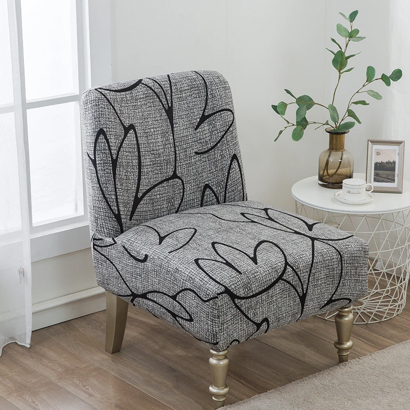 Чехол для кресла без подлокотников однотонный эластичный чехол дивана табурета 1