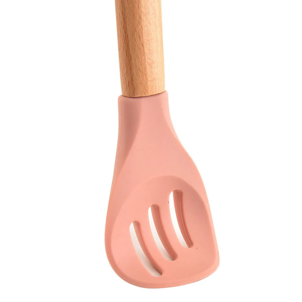 

5Pcs Kitchen Utensils Set Wood Handle Kitchenware Spatula Spoon Scraper Brush BBQ Tools Silicone Baking Cooking Accessories