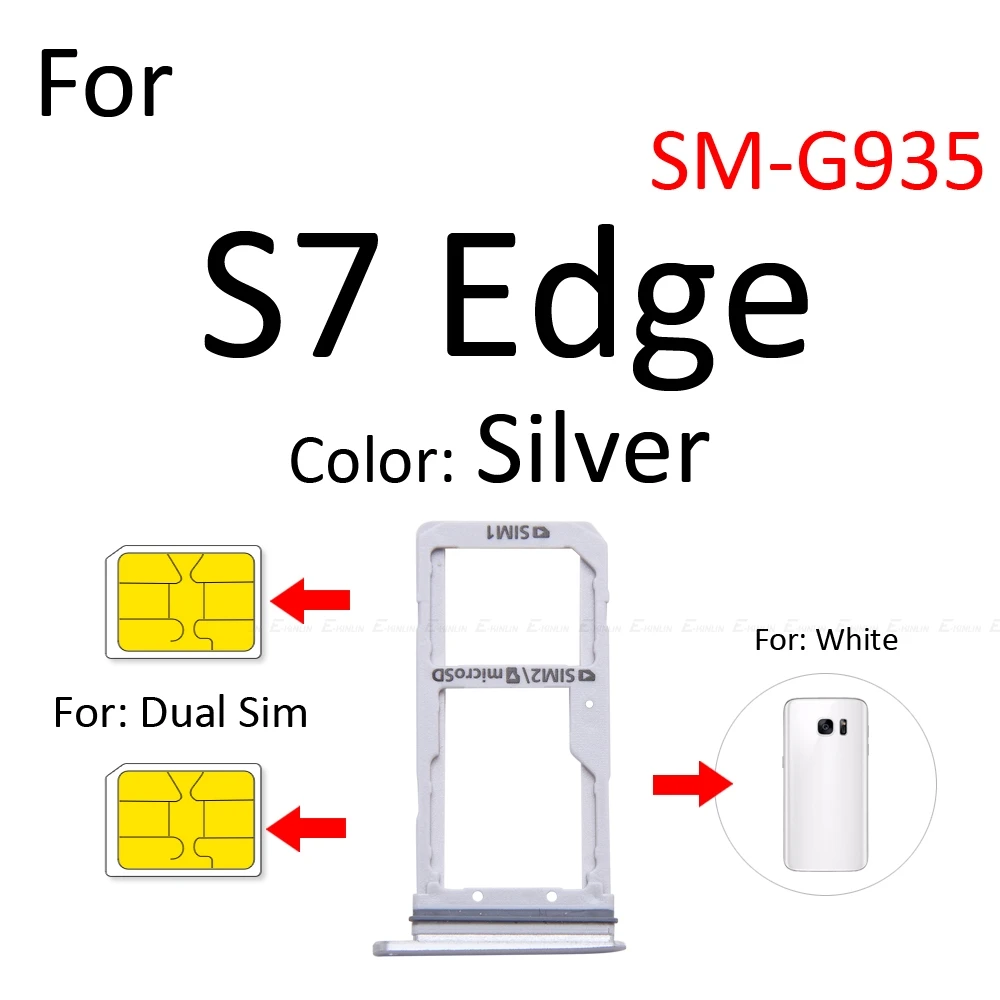 Sim Micro SD Card Socket Holder Slot Tray Reader For Samsung Galaxy S7 Edge G930 G935 Adapter Container Connector Parts images - 6