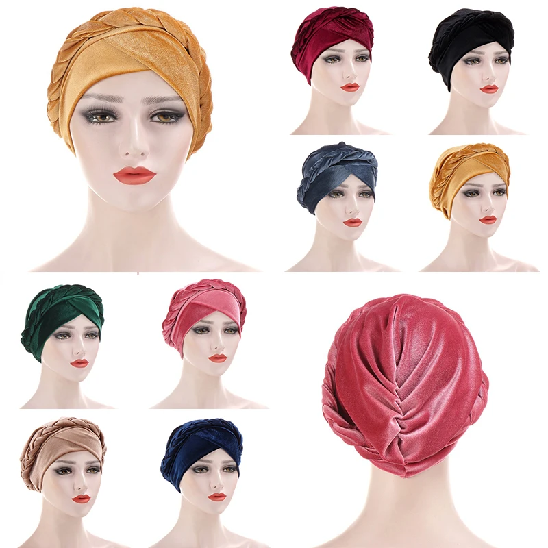 Мусульманский Плетеный головной шарф тюрбан Арабская Женская одежда для волос