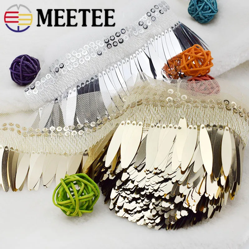 4 метра блестки кружевная отделка кисточка вышитые ленты из органзы тесьма для