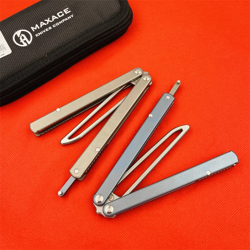 Ручка Maxace SCORPIUS M390 из титанового сплава ручка с бабочкой для тренировок