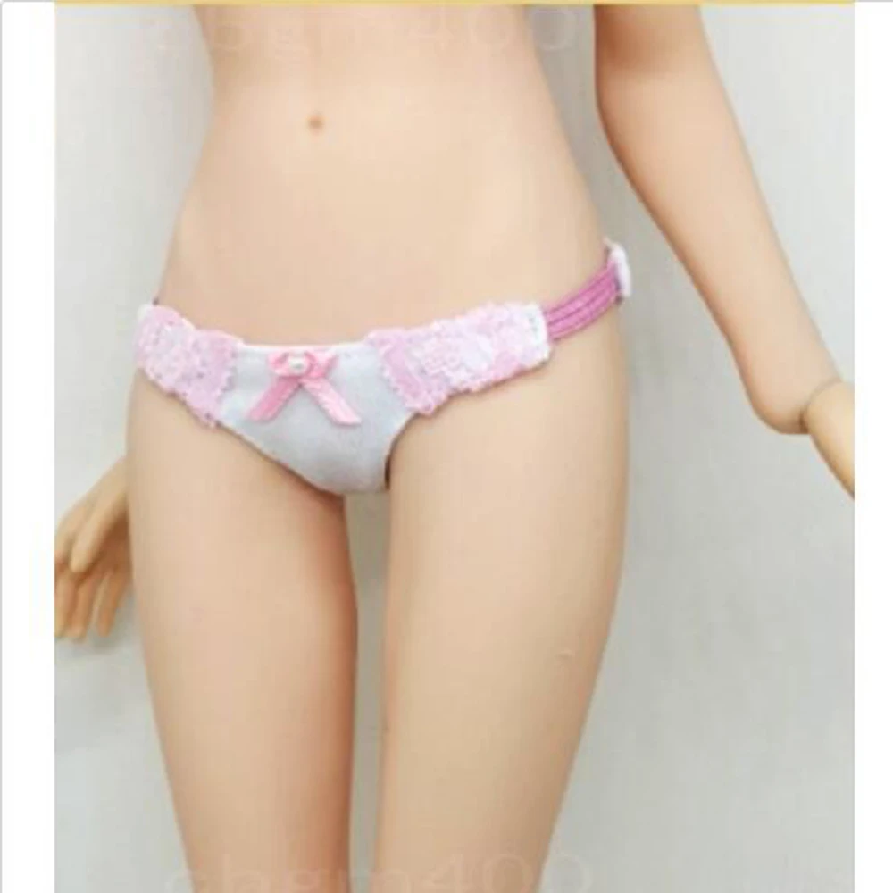 

1/6 Scale Female Clothes Girl Underwear White Underpants with Purple Lace Fit For 12'' Seamless Body
