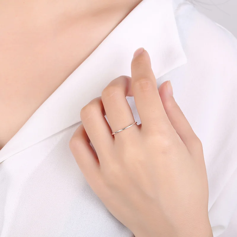 Женское кольцо из стерлингового серебра 925 пробы минималистичное круглое