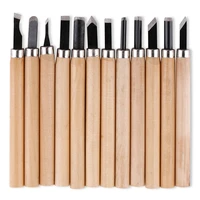 12pcs professional wood carving chisel knife hand tool set for basic detailed carving woodworkers gouges multi purpose diy