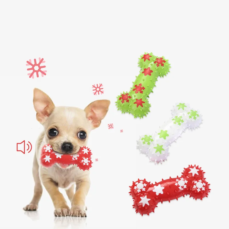 

Резиновая Снежинка звезда Жевательная кость и скрипучий игрушки для домашних животных кошка щенок собака Забавный обучение, игры домашним ...