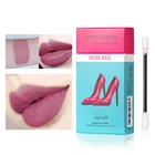 Губная помада для татуировок, 20 шт.кор., ватный тампон, оттенок губ, Матовая жидкая губная помада, чехол для сигарет, губная помада, водостойкий матовый блеск для губ