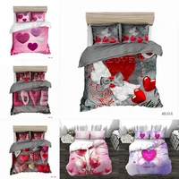 three sets of valentines day gift decoration 3d digital printing four sets of foreign trade bedding duvet cover