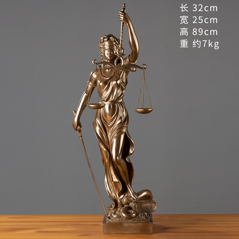 

European Style Retro Justice Fairness Statue Living Room Decorations Office Law Firms Statues Decoration Goddess Sculpture Gift