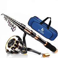 bntteam telescopic fishing rod and spinning reel combo set with bag saltwater freshwater suitable for kids men women beginners