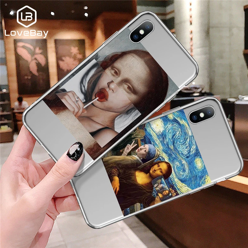 Чехол для телефона Lovebay для iPhone 5 11 6 6 S 7 8 Plus X XR XS Max 11Pro Max Абстрактное Искусство Статуя Живопись мягкий ТПУ для iPhone X Чехол