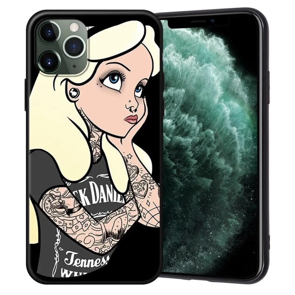 Тату девушка черный чехол ТПУ для iPhone XR XS Max X Coque 11 Pro 7 8 6 6S Plus 5 5S SE Fundas | Мобильные