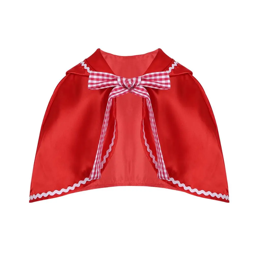 Модная красная накидка FEESHOW с капюшоном для девочек бантом Хэллоуина косплей