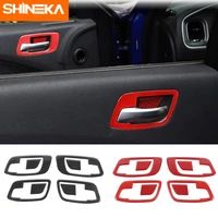 shineka interior mouldings 8pcs for dodge charger real carbon fiber inner door handle bowl trim for dodge charger 2011 2019