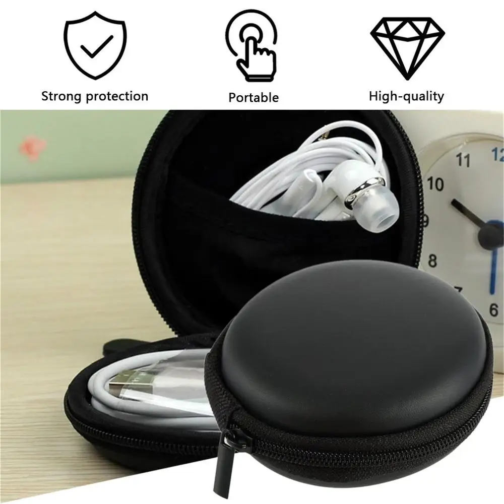 1 convenient and durable EVA black portable carrying hard protective case storage bag for headphones earphone memory card | Электроника