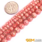 Круглые бусины класса ААА из аргентинский Родохрозит Натурального драгоценного камня, россыпью, для изготовления ювелирных изделий 15 дюймов