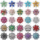 Пуговицы-цветы с кристаллами, 18 мм, 6 шт.лот