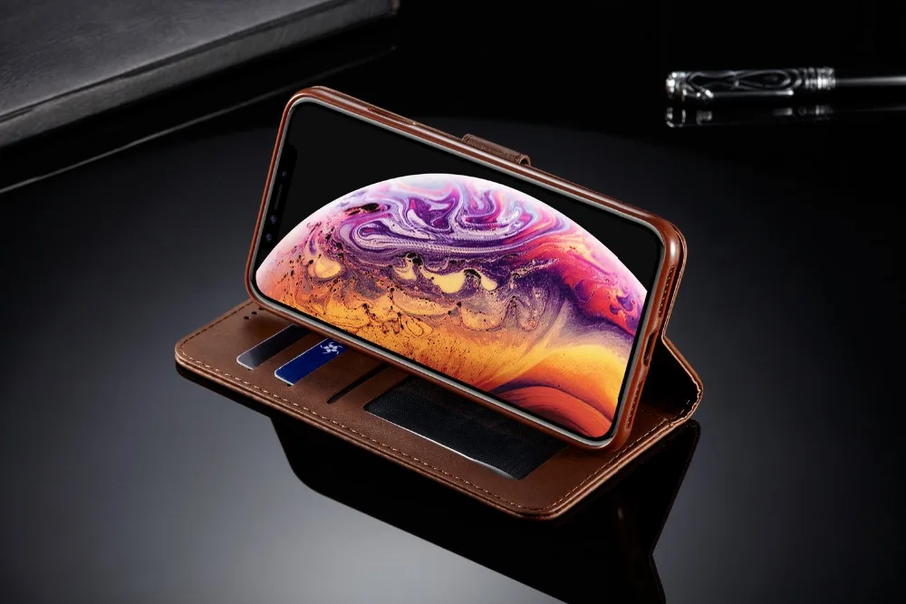 Кожаный чехол для iPhone 11 Pro Max 11 Pro 11 простой Гладкий флип-чехол-бумажник для iPhone XS Max XR XS X 7 8 6 6S Plus