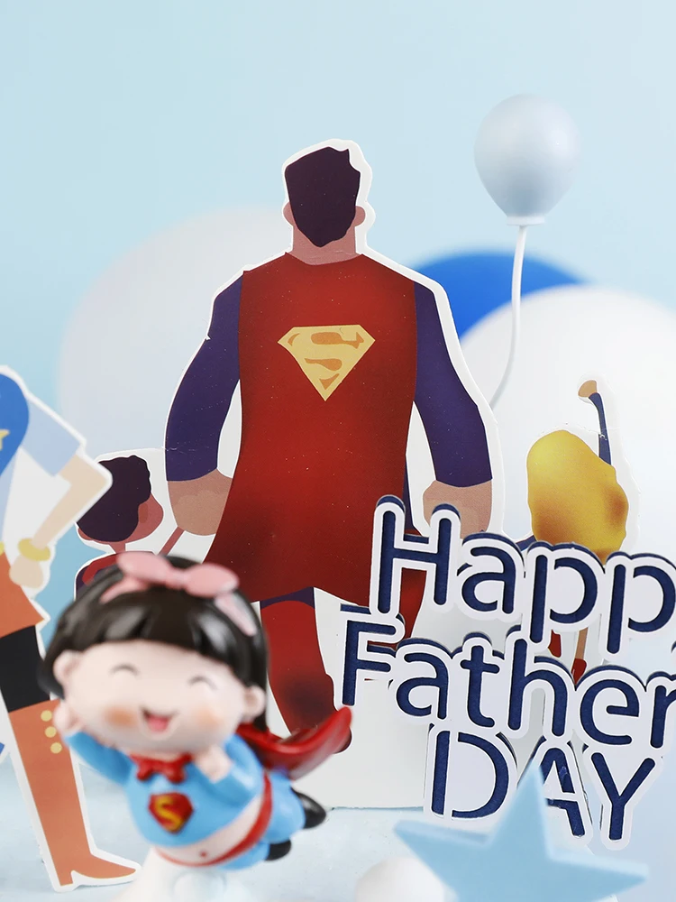 Happy Birthday Super MOM &amp DAD Paper Cake Topper For Mother Father Party Decorations Supplies Papa Dessert Decoration | Дом и сад
