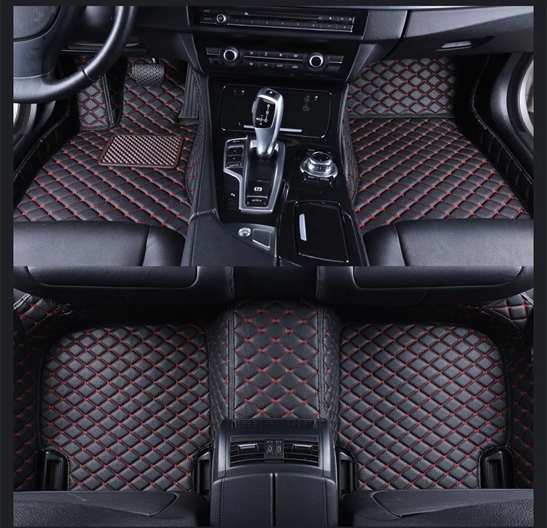 BLACK RED SJ всепогодные пользовательские подходят автомобильные коврики передние и задние FloorLiner Стайлинг автозапчасти коврик для Ford aurus 18 - Название цвета: BLACK RED