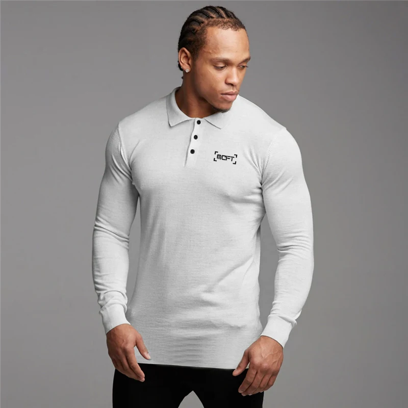 

2019 Men Polo Shirt Casual Fashion Cotton Men's Business Work Brand Male Top Tees Autumn Long Sleeve Turn-down Collar Polo Shirt