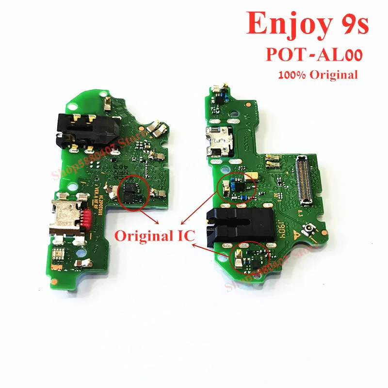 

Original USB Charger plug board For Huawei Enjoy 9S POT-AL00 USB Charging Port Dock With Microphone Flex cable For Enjoy9s USB