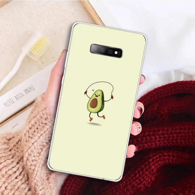 

Cartoon avocado cute fruit Phone Case Transparent For Samsung Galaxy A 71 21s S note 8 9 10 plus 20 ultra
