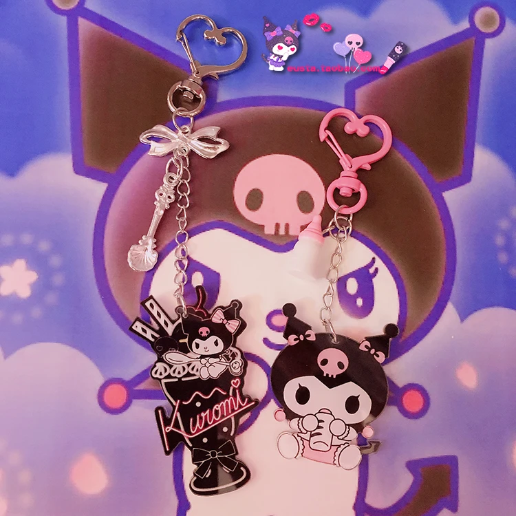 1 шт. мультфильм kuromi фигурку куклы для девочек акриловый брелок милый ключей