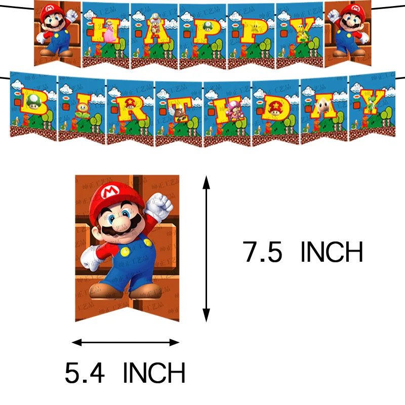 Украшение для вечевечерние НКИ в стиле Super Mario Bros баннер детского дня рождения