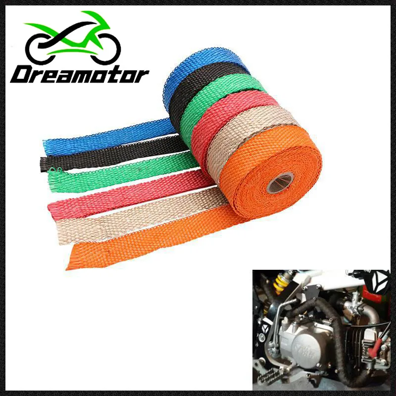 

Universal Roll Fiberglass Heat Shield Motorcycle Exhaust Header Pipe Heat Wrap Tape Thermal Protection with Stainless Ties