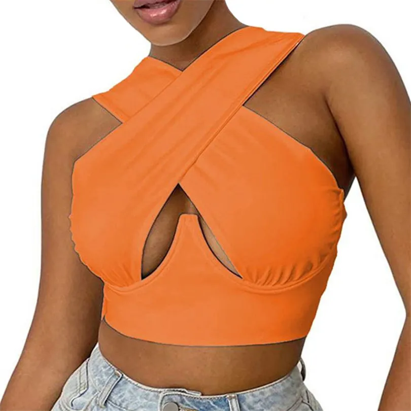 

Укороченные топы VIIANLES, сексуальная клубная уличная одежда без рукавов, летняя женская однотонная вечерняя короткая Облегающая майка черно...